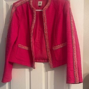 CAbi Ballroom Vibrant Pink Tweed Blazer
